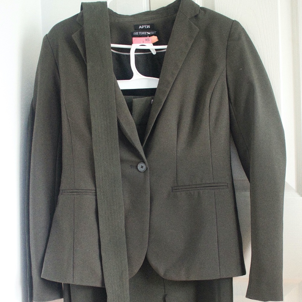 Apt 9 Olive Suit Jacket Pencil Skirt Set S/XS